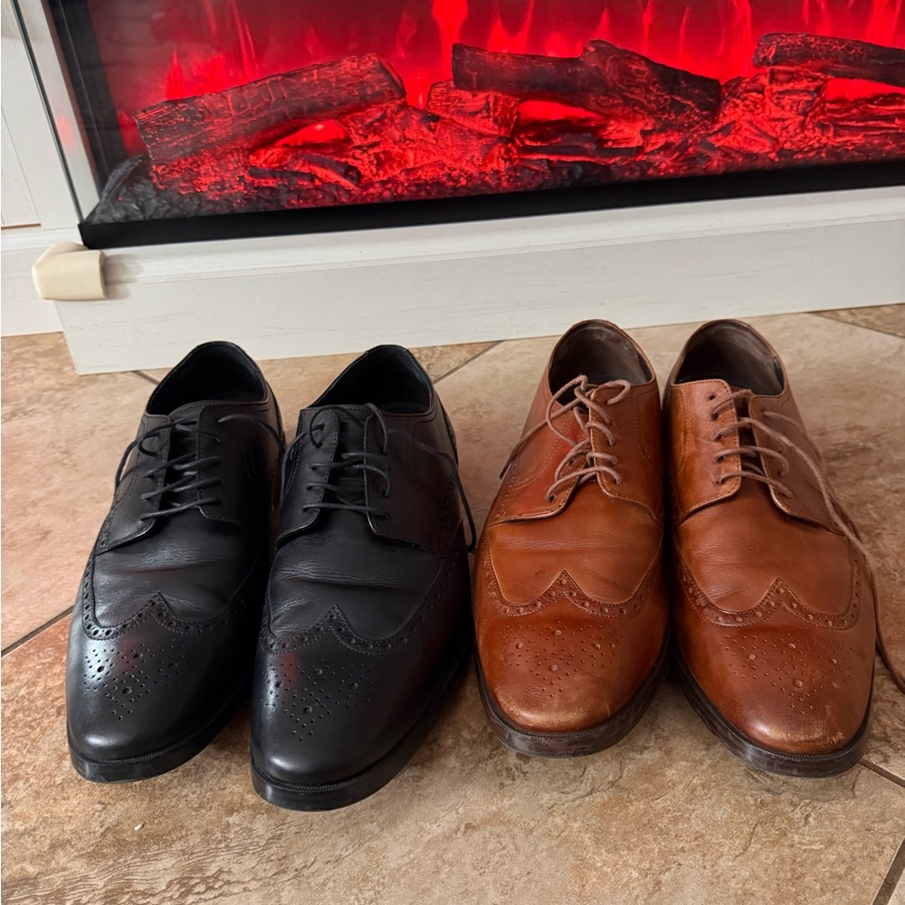 Men's Cole Haan grand os. Black and Brown Leather Dress Shoes